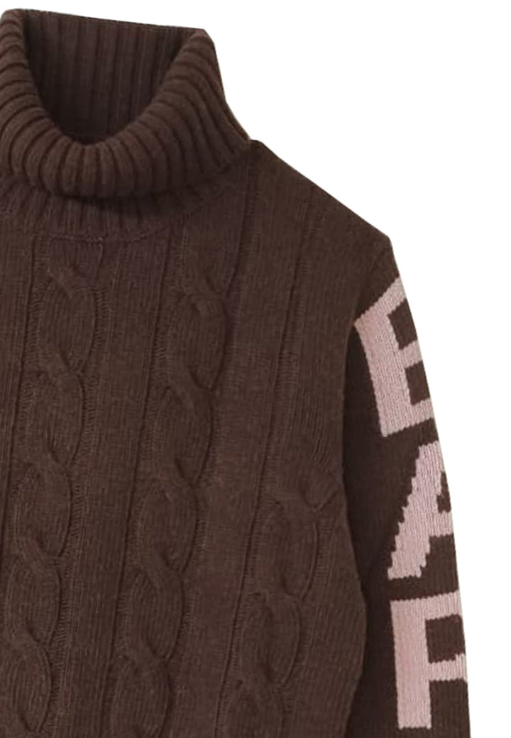 Maglia Adler bambina MC2 Saint Barth kids marrone in misto cashmere