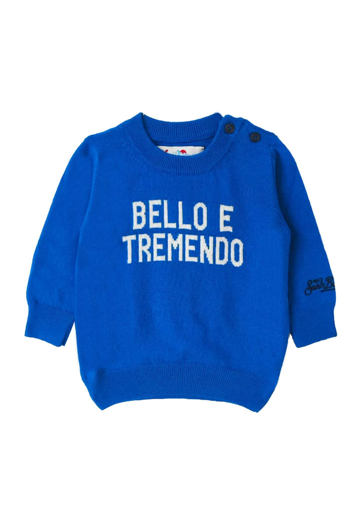 Maglia Douglas bambino MC2 Saint Barth kids bluette in misto cashmere