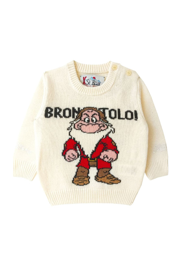 Maglia Douglas bambino MC2 Saint Barth kids panna in misto cashmere