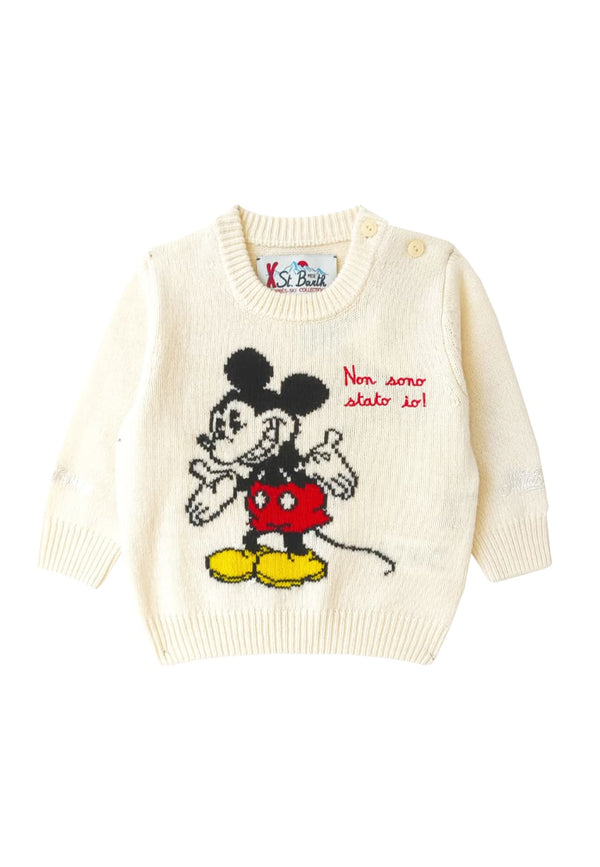 Maglia Douglas bambino MC2 Saint Barth kids panna in misto cashmere
