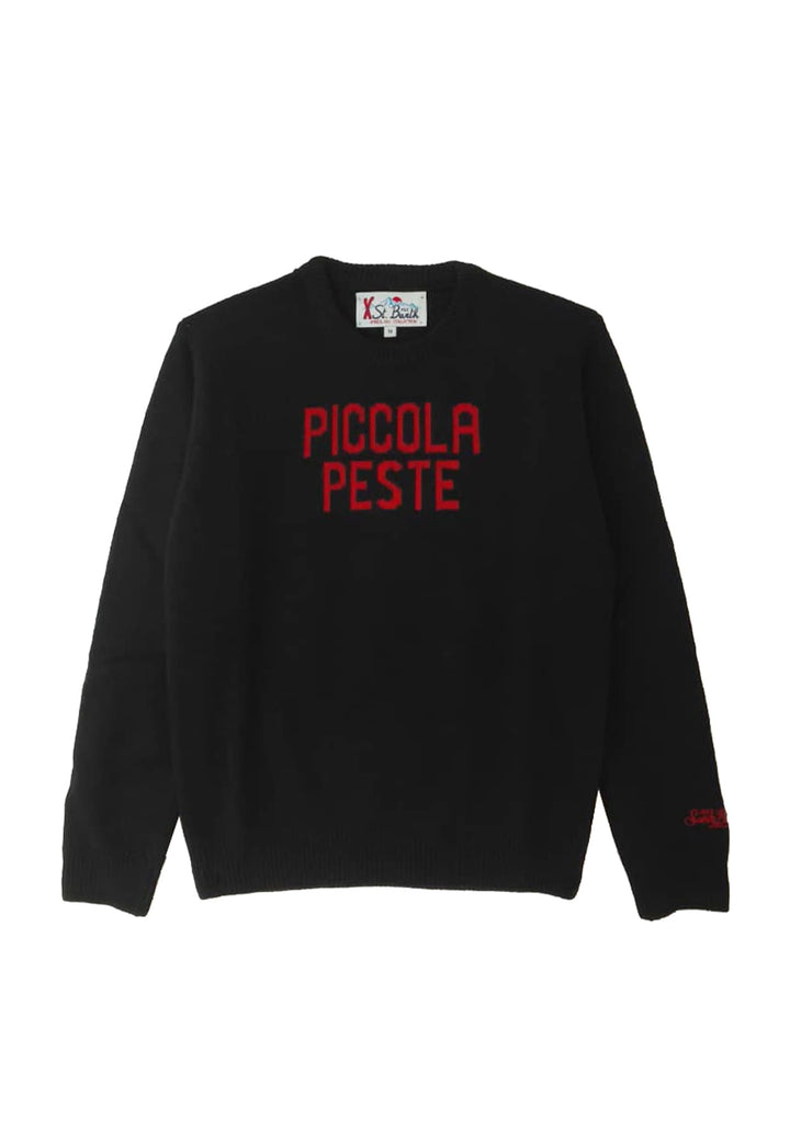 Maglia Douglas bambino MC2 Saint Barth kids nera in misto cashmere