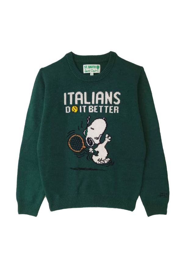 Maglia Douglas bambino MC2 Saint Barth kids verde in misto cashmere