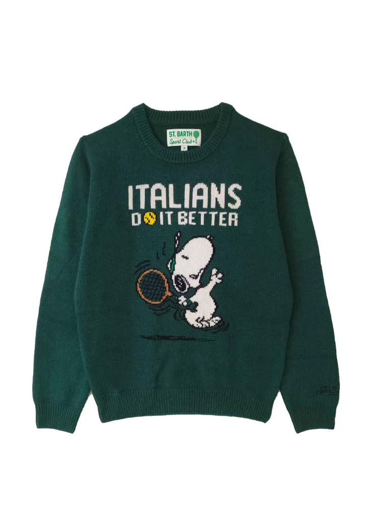 Maglia Douglas bambino MC2 Saint Barth kids verde in misto cashmere