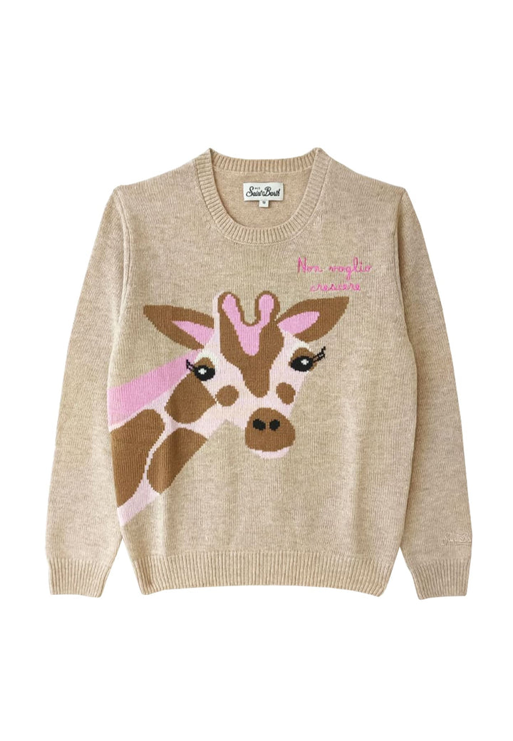 Maglia Princess bambina MC2 Saint Barth kids beige in misto cashmere