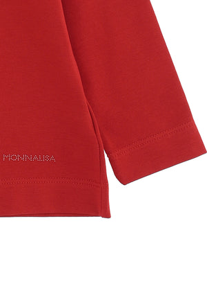 Lupetto bambina Monnalisa rosso in jersey di cotone