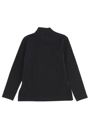 Lupetto bambina Monnalisa nero in jersey di cotone