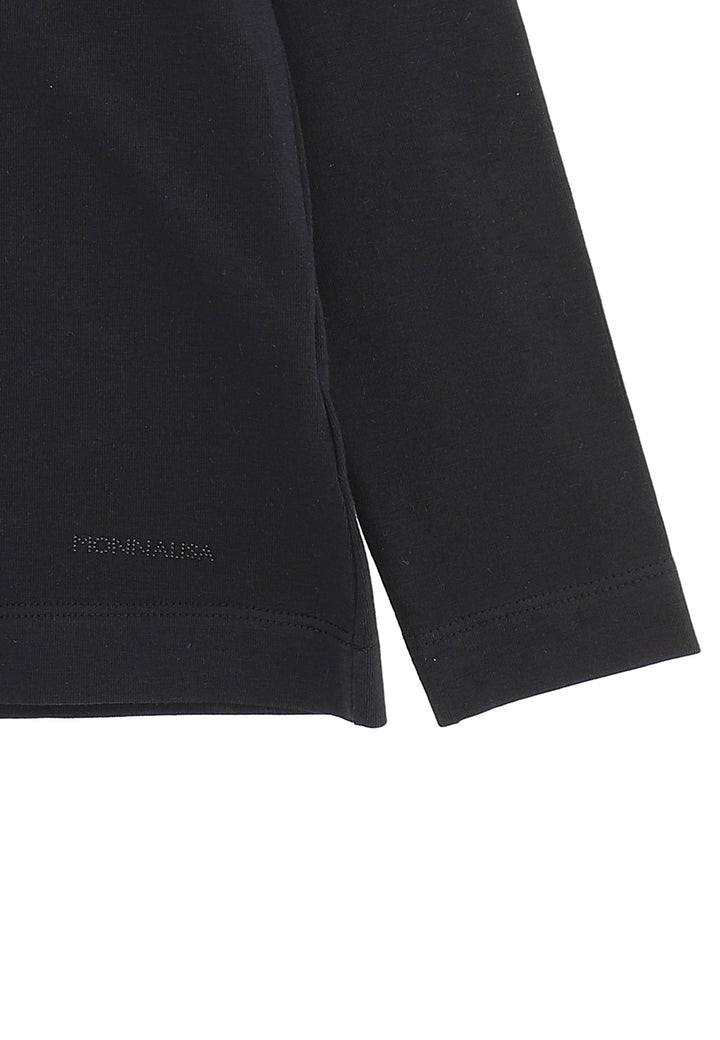 Lupetto bambina Monnalisa nero in jersey di cotone