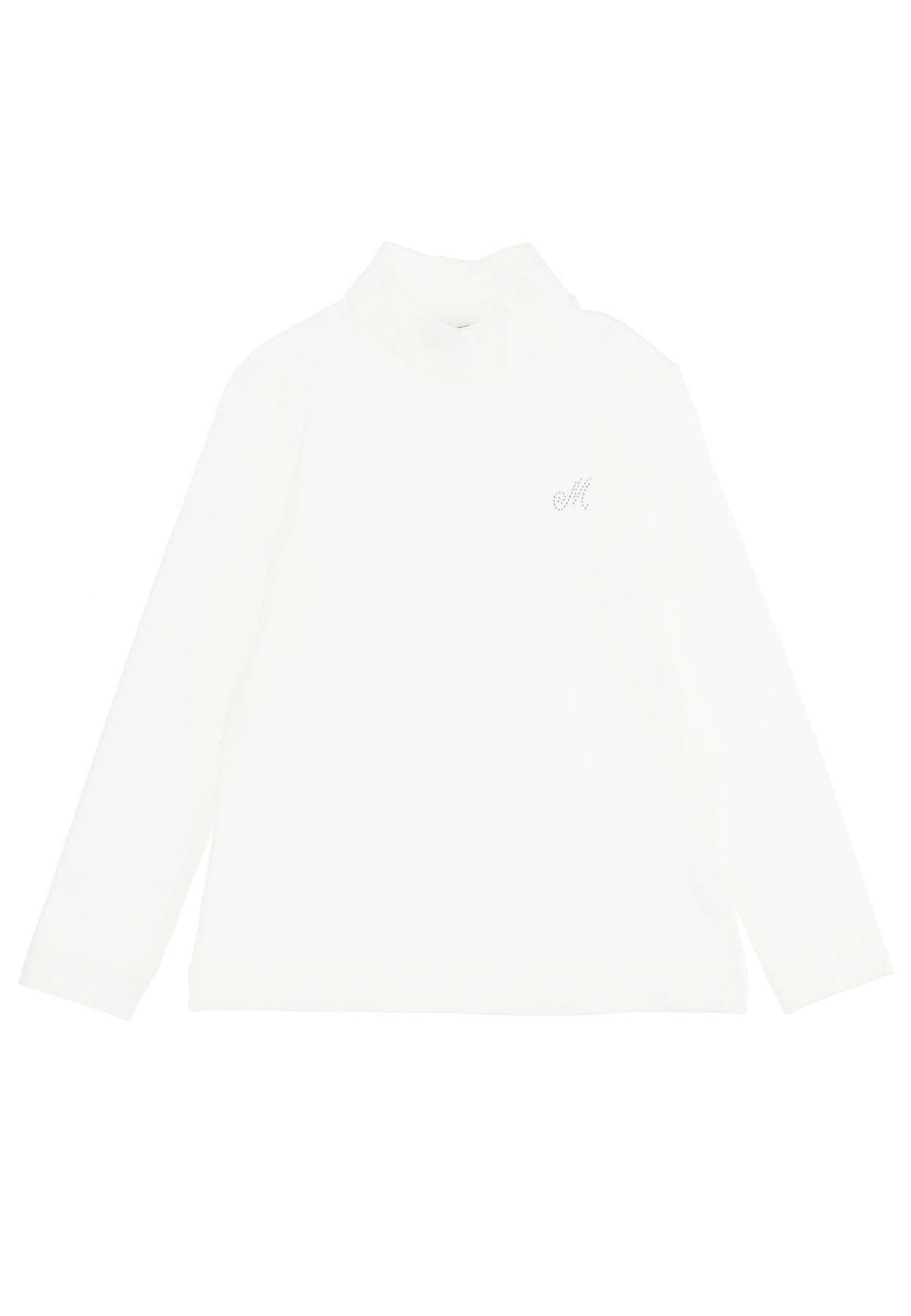 Lupetto bambina Monnalisa bianco in jersey elasticizzato