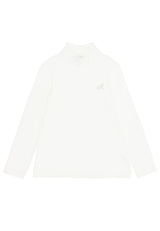 Lupetto bambina Monnalisa bianco in jersey elasticizzato