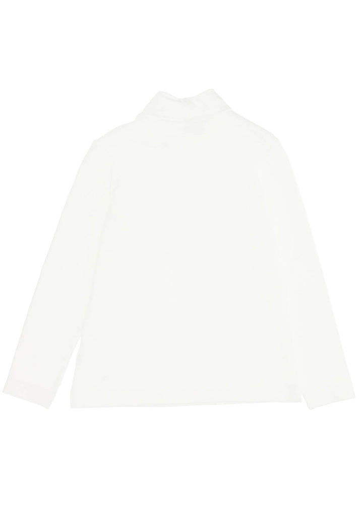 Lupetto bambina Monnalisa bianco in jersey elasticizzato