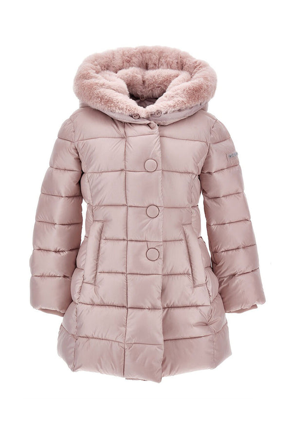 Giubbino bambina Monnalisa rosa in tessuto tecnico