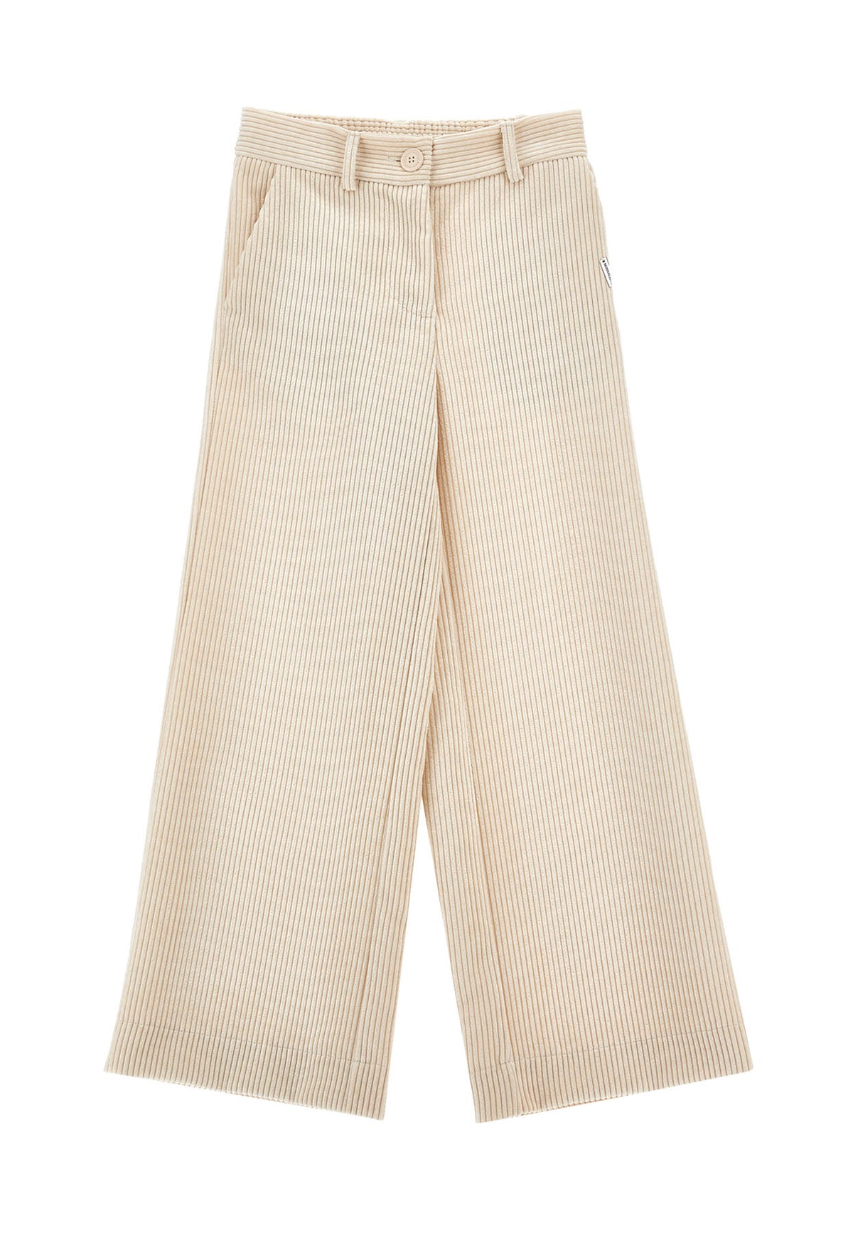 Pantalone bambina Monnalisa ecru' in velluto