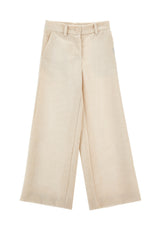 Pantalone bambina Monnalisa ecru' in velluto