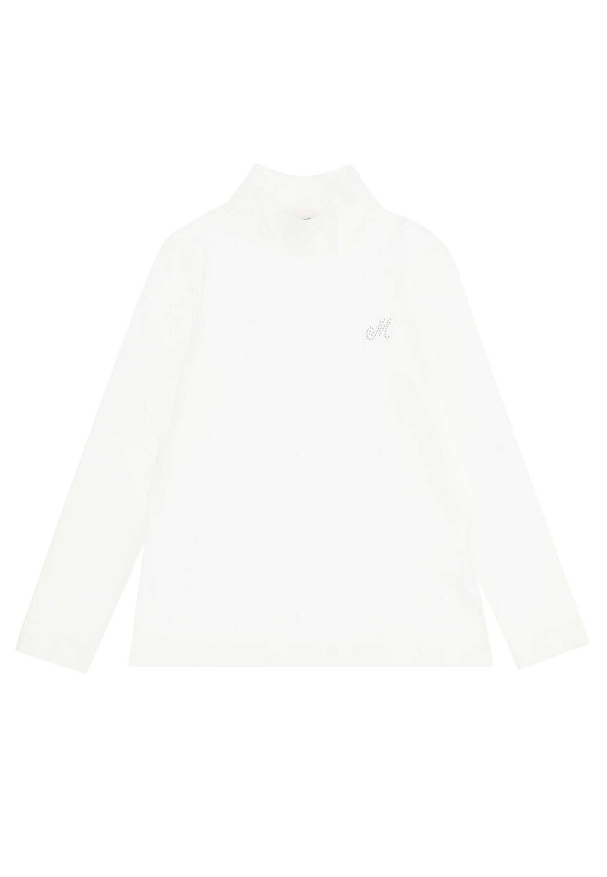 Maglia lupetto bambina Monnalisa bianca in cotone