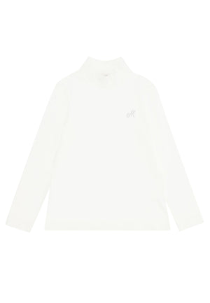 Maglia lupetto bambina Monnalisa bianca in cotone