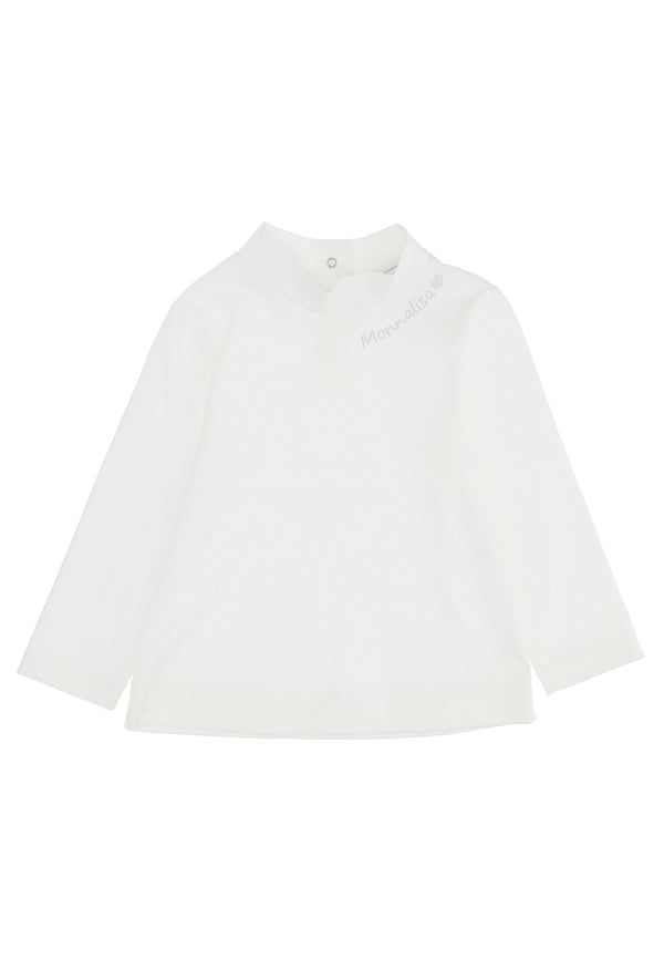 Lupetto neonata Monnalisa panna in jersey di cotone