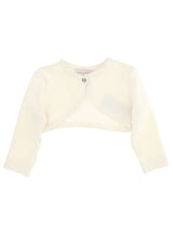 Maglia cardigan neonata Monnalisa panna in misto lana