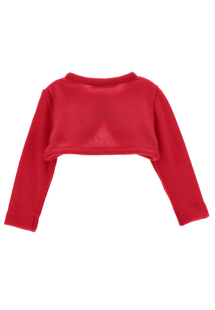 Maglia cardigan neonata Monnalisa rossa in misto lana