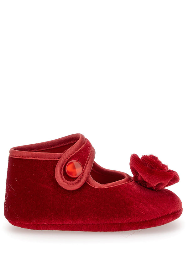 Ballerine neonata Monnalisa rosse in ciniglia