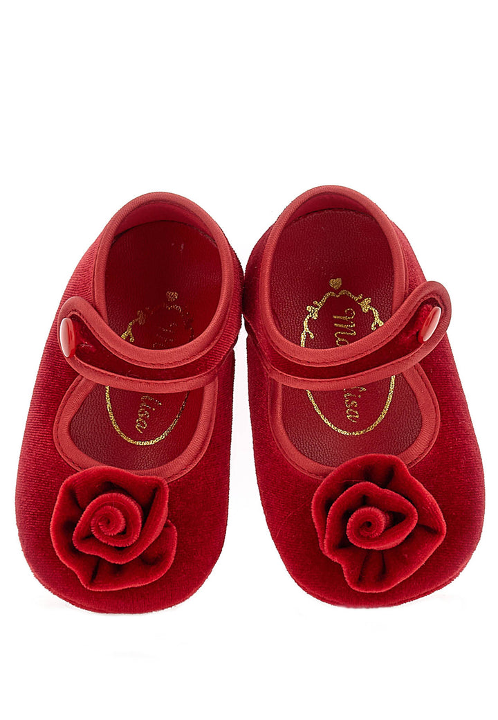 Ballerine neonata Monnalisa rosse in ciniglia