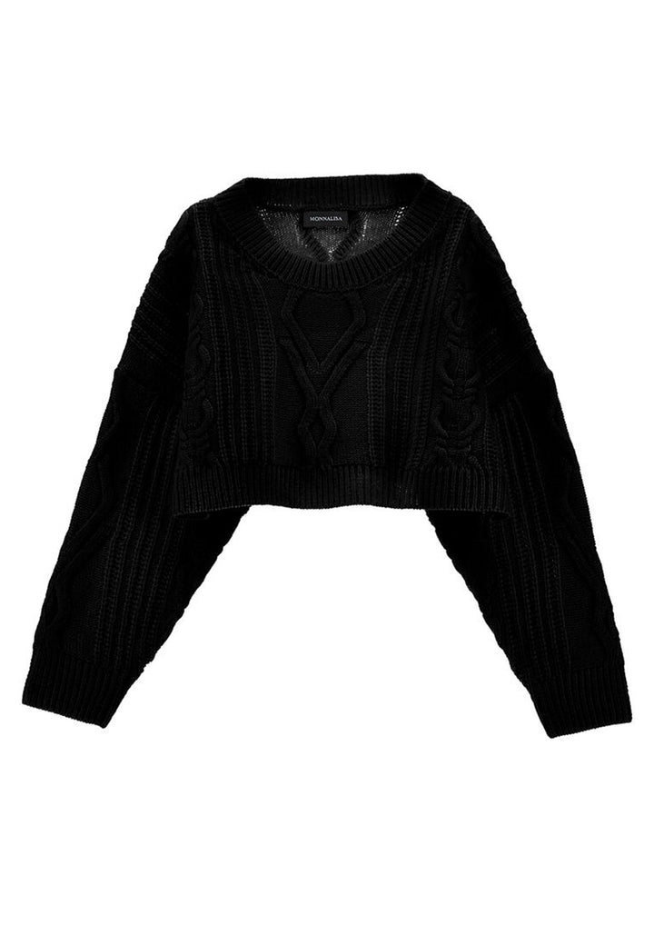 Maglia bambina Monnalisa nera in lana