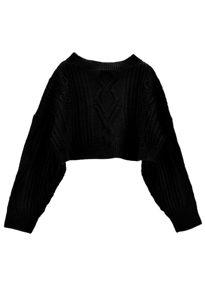 Maglia bambina Monnalisa nera in lana