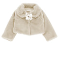 Giacca peluche neonata Monnalisa panna