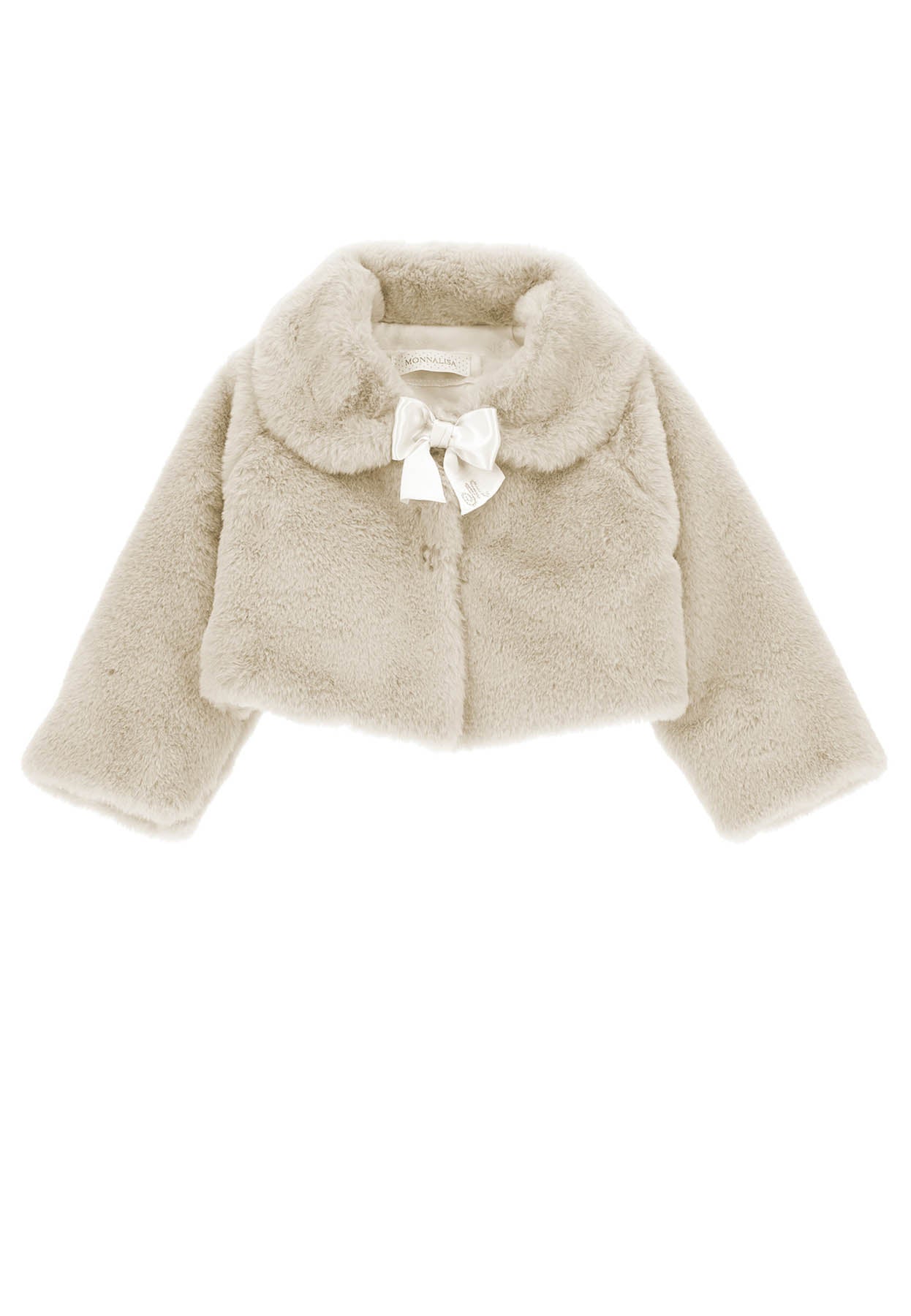 Giacca peluche neonata Monnalisa panna