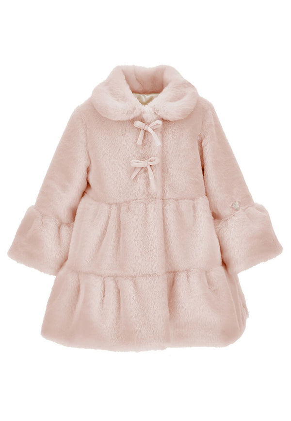 Cappotto neonata Monnalisa rosa in peluche