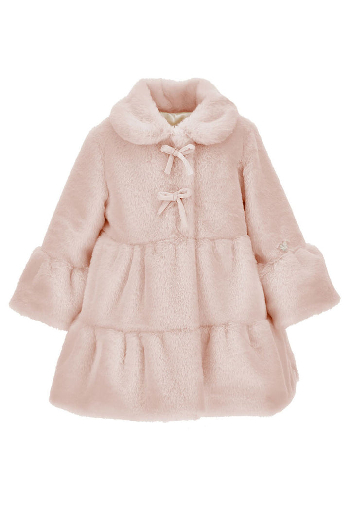 Cappotto neonata Monnalisa rosa in peluche