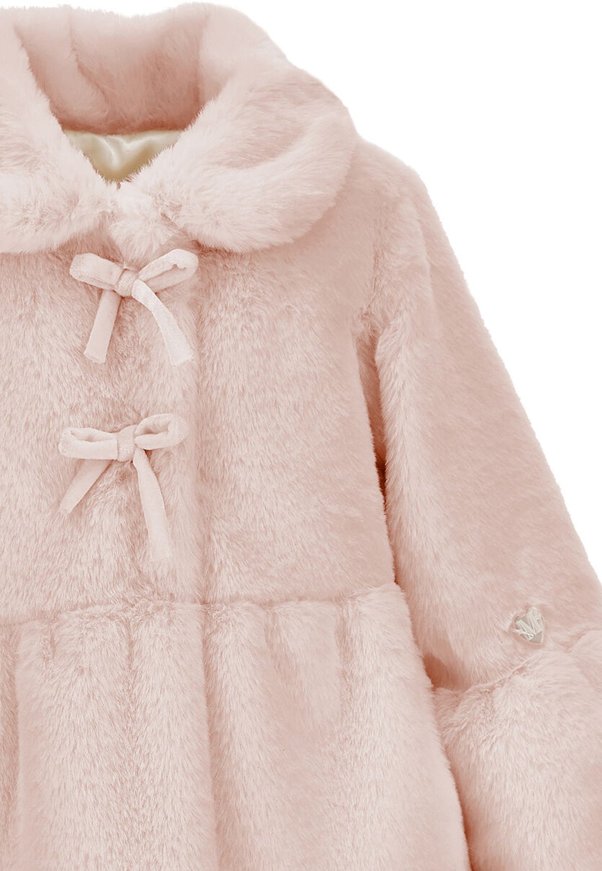 Cappotto neonata Monnalisa rosa in peluche