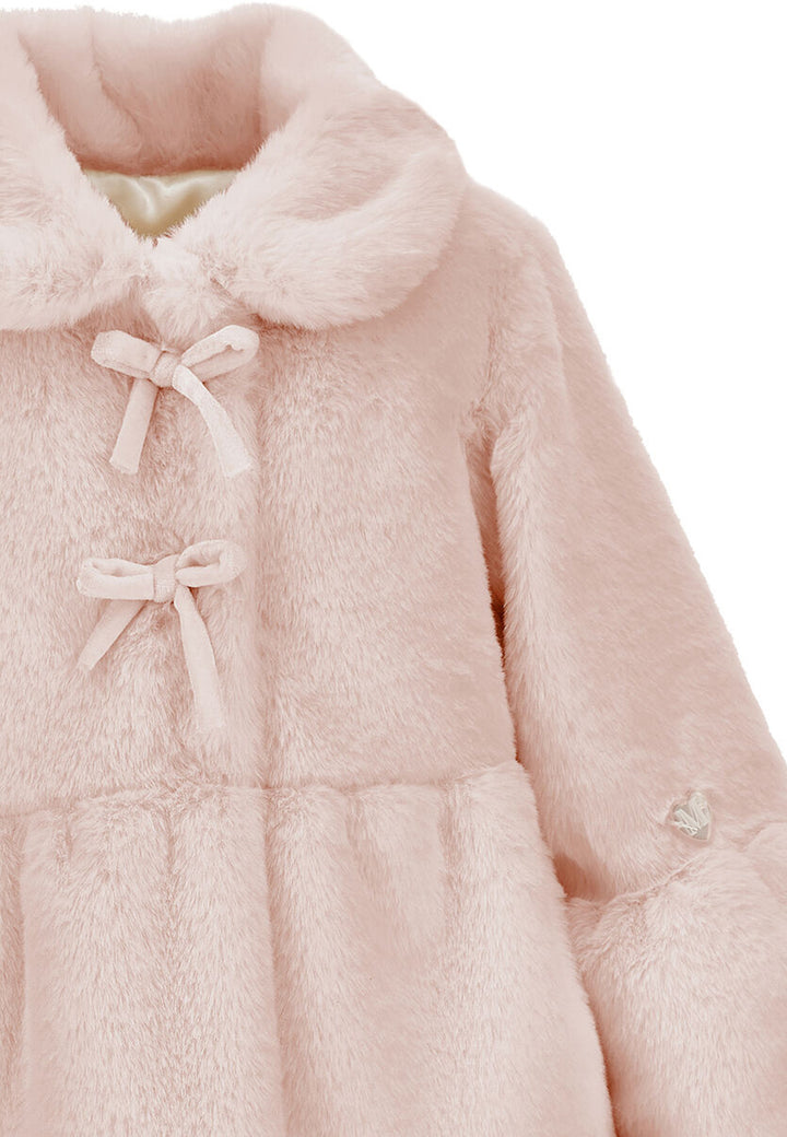 Cappotto neonata Monnalisa rosa in peluche