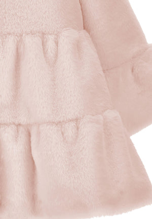 Cappotto neonata Monnalisa rosa in peluche