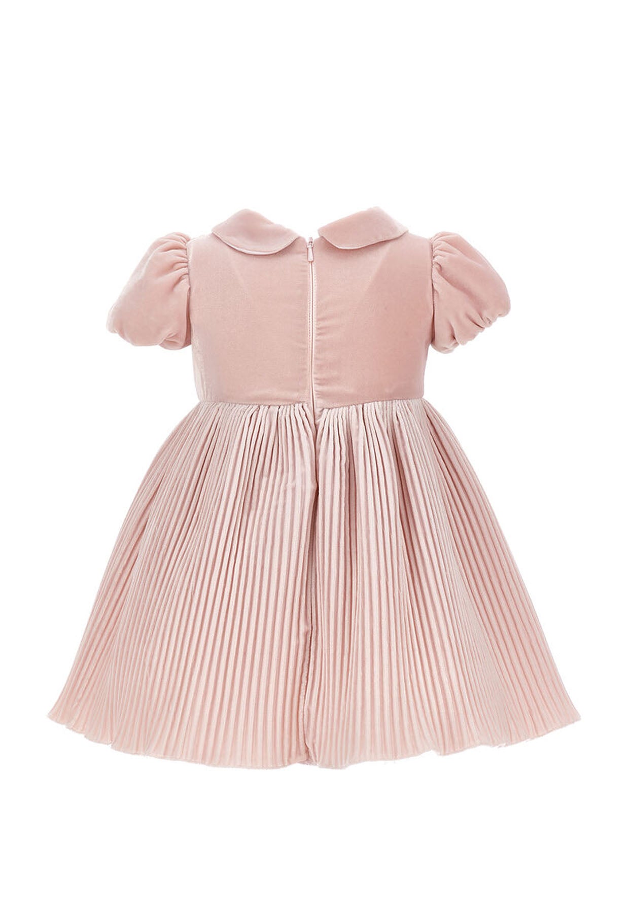 Vestito neonata Monnalisa rosa antico in velluto