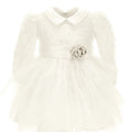 Vestito neonata Monnalisa bianco in tulle | ViaMonte Shop