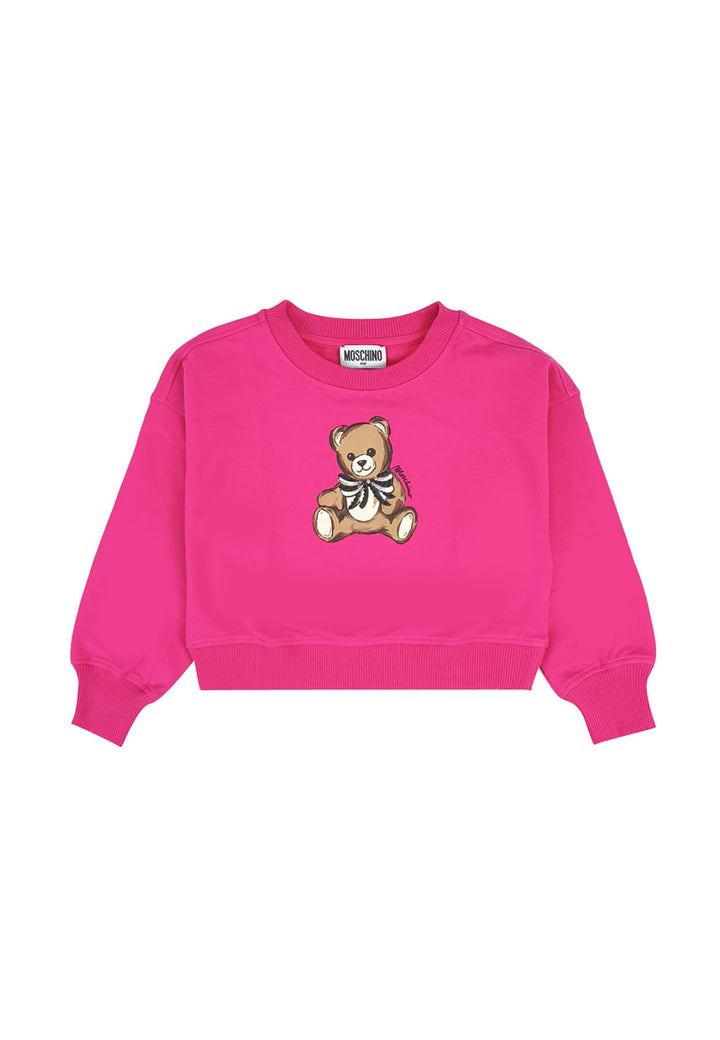 Felpa bambina Moschino Kids fucsia in cotone