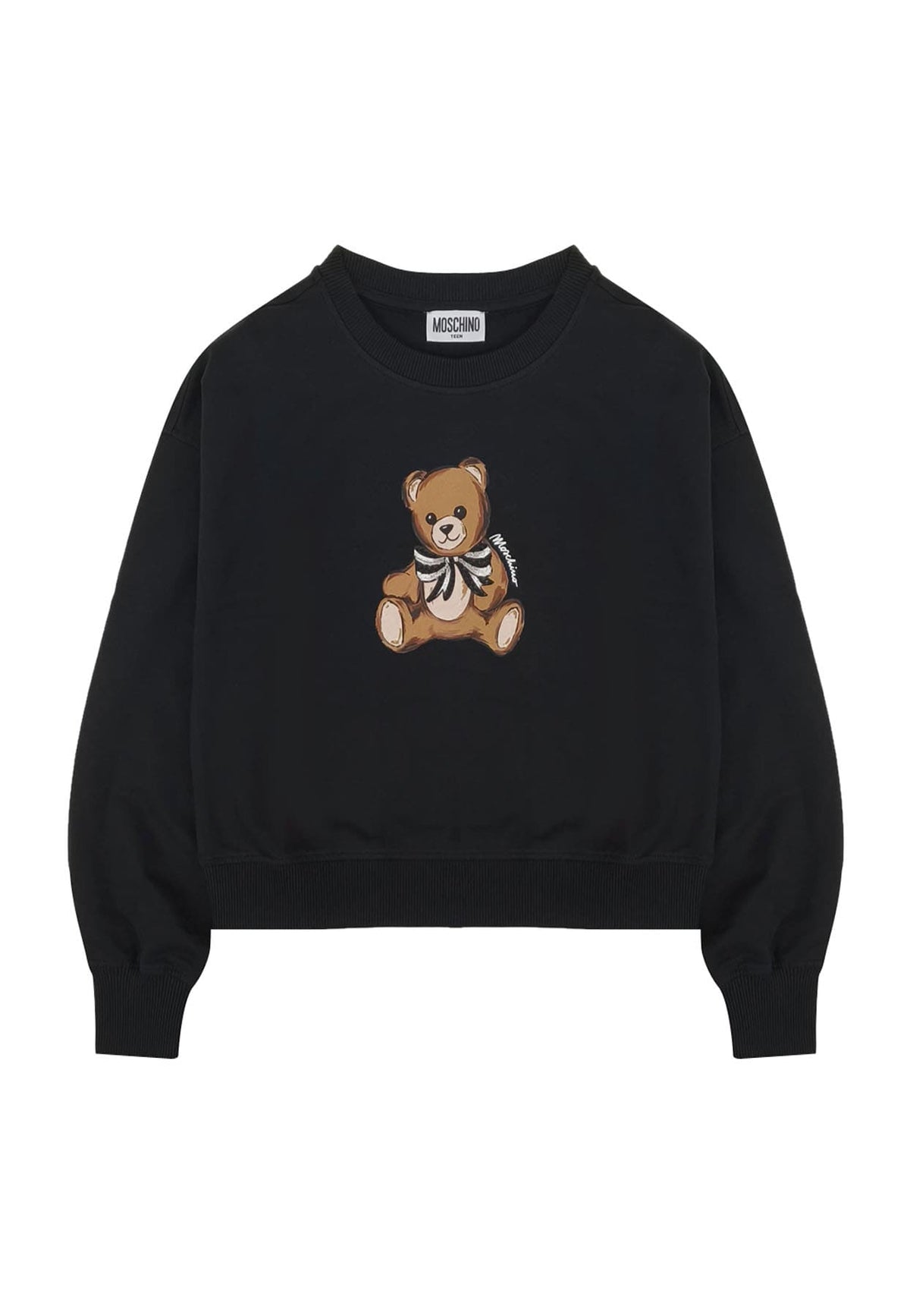 Moschino Kids felpa nera bambina in cotone