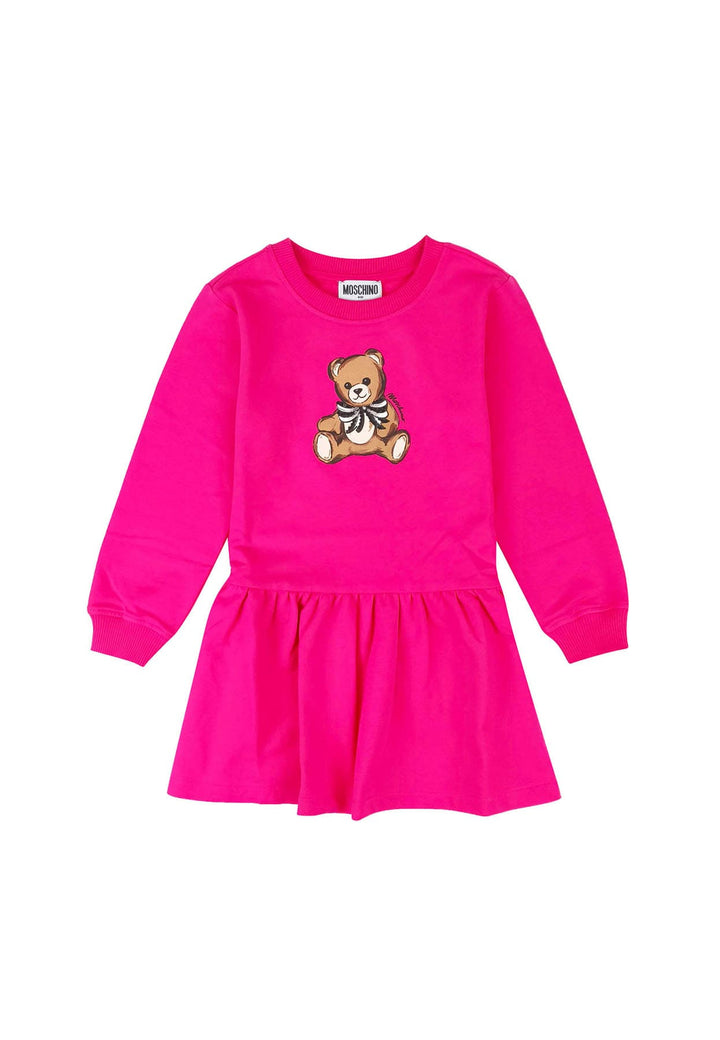 Vestito bambina Moschino Kids fucsia in cotone