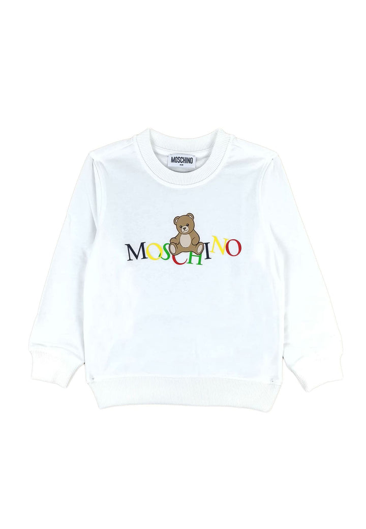 Felpa bambino Moschino Kids bianca in cotone