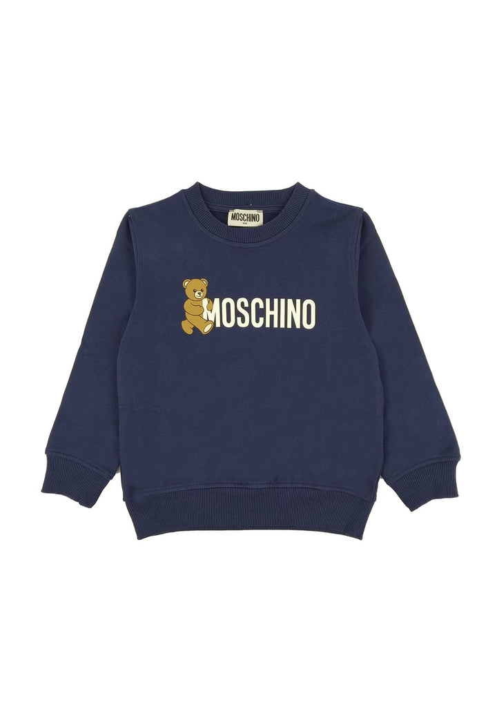 Felpa bambino Moschino Kids blu in cotone