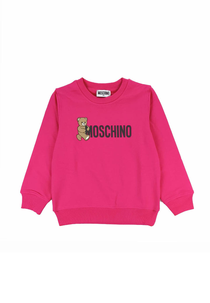 Felpa bambina Moschino Kids fucsia in cotone