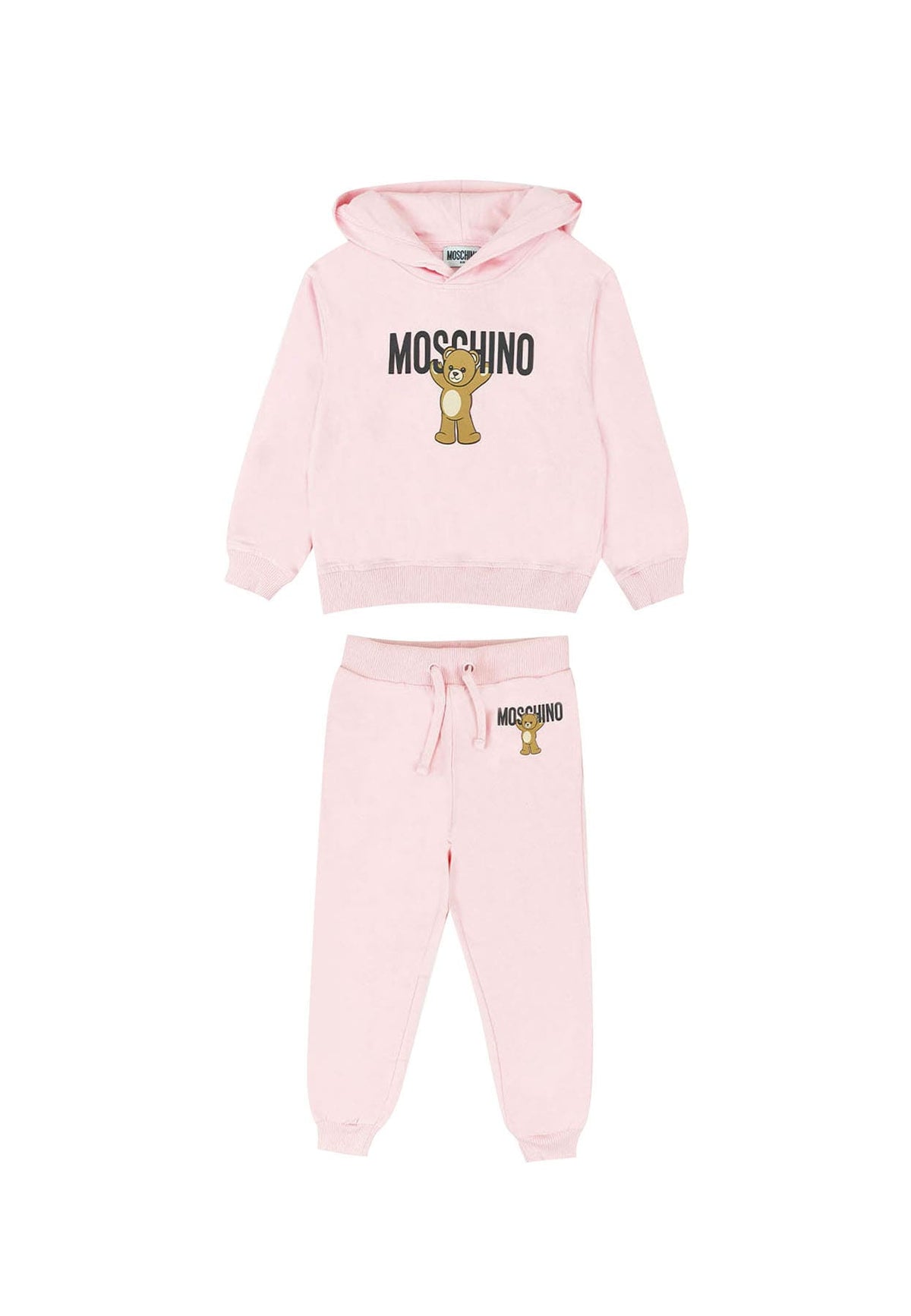 Tuta bambina Moschino Kids rosa in cotone | ViaMonte Shop