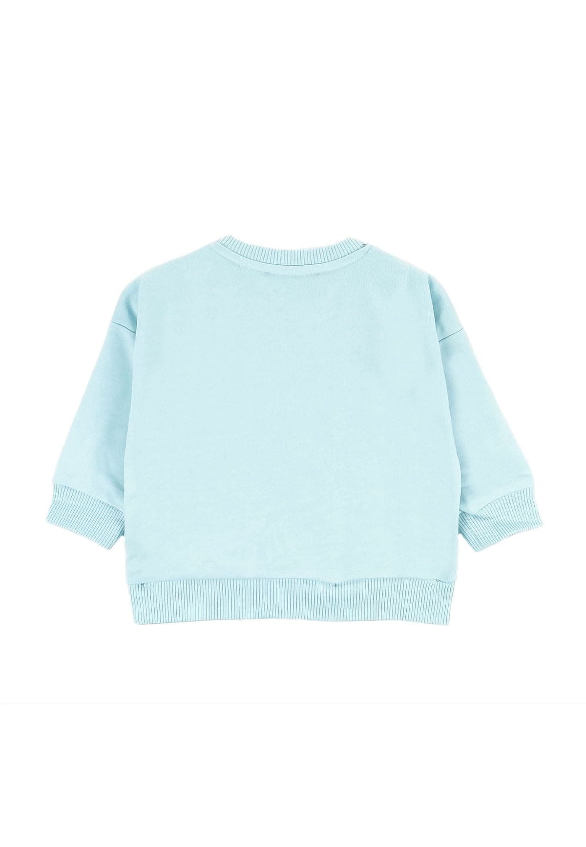 Felpa neonato Moschino Kids celeste in cotone