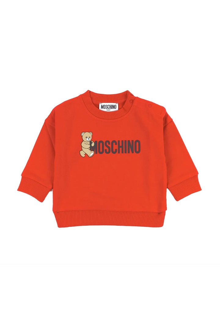 Felpa neonato Moschino Kids rossa in cotone