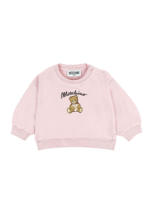 Felpa neonata Moschino Kids rosa in cotone