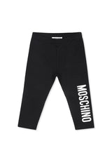 Moschino kids leggings nero neonata in cotone