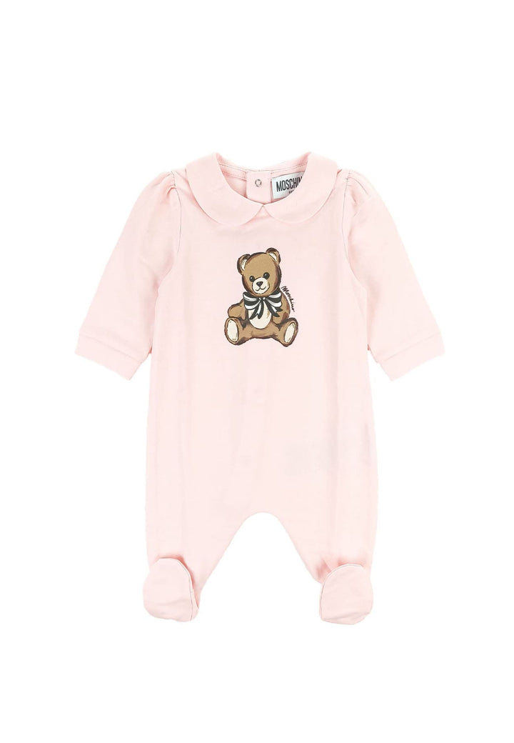 Tutina neonata Moschino Kids rosa in cotone