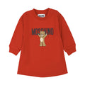 Moschino Kids vestito rosso neonata in cotone
