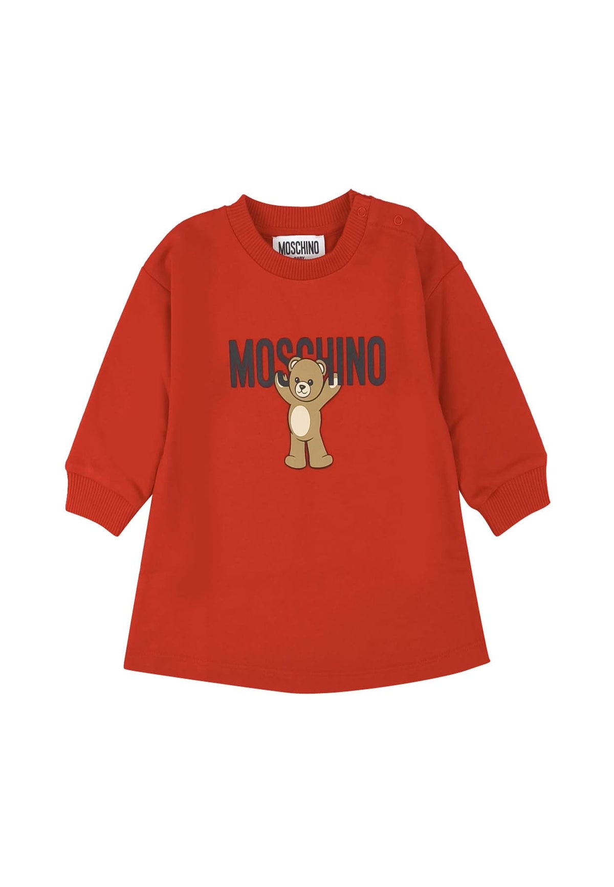Moschino Kids vestito rosso neonata in cotone