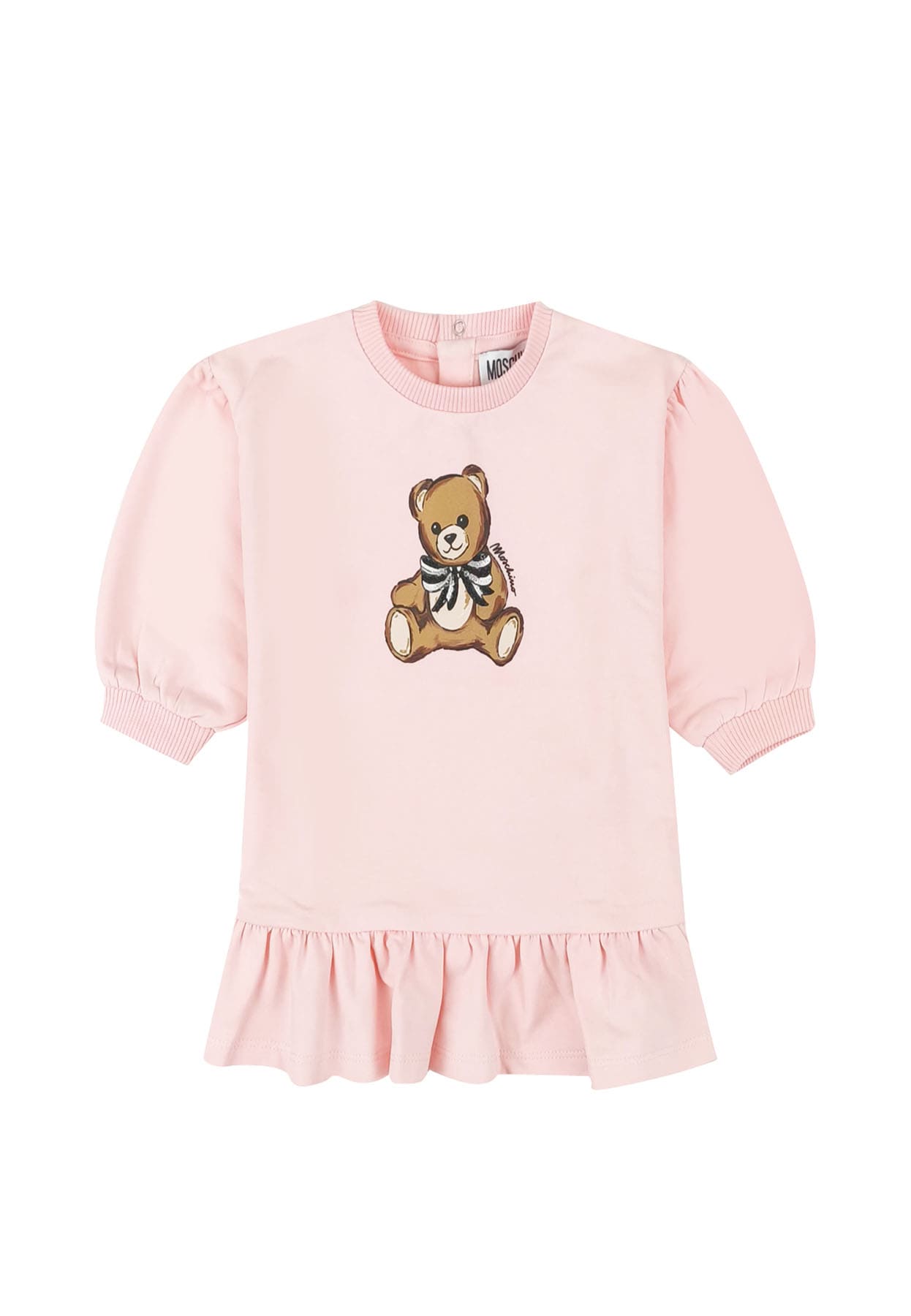 Moschino Kids vestito rosa neonata in felpa di cotone